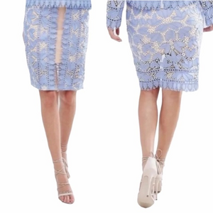 NWT Endless Rose Baby Blue‎ Mesh Crochet Skirt